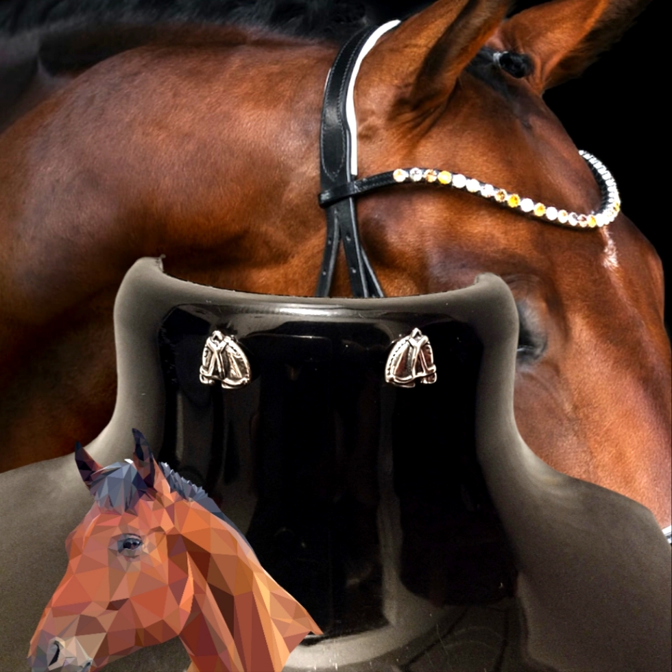 925 Sterling Silver Horse Head Stud Earrings 16$